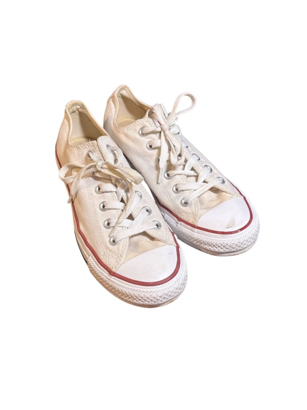 Converse All Star White Low Top Canvas Sneakers Size 8.5 Classic Casual Shoes